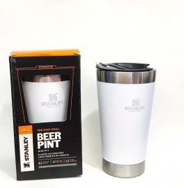 COPO TRMICO COM TAMPA 473ML NA COR BRANCA  - BEER PINTS  