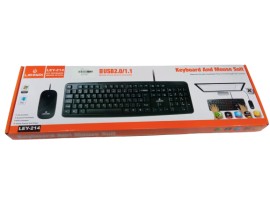 TECLADO COM FIO MOUSE COM FIO USB 2.0 /1.1 COMPATVEL COM WINDOWS 7 /8 / 10 MODELO: LEY-214 - LEHMOX 