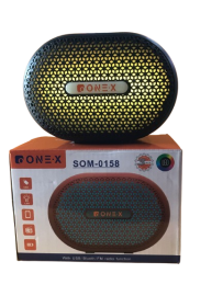 CAIXA DE SOM BLUETOOTH LUZ DE LED RGB , RDIO ,USB RECARREGVEL NA COR PRETO MODELO: SOM-0158 - ONEX 