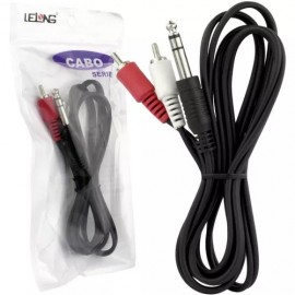 CABO P10 ESTEREO PARA 2 RCA 1,5 METROS MOD: LE-3097 - LELONG