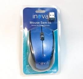 MOUSE SEM FIO CONEXO USB1.000DPI PILHAS NO INCLUSO MODELO: MOU-8609 COR VERMELHO - INOVA 