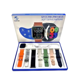 Relgio Smartwatch K9 Ultra Pro Max bluetooth compatvel Android e IOS  7 pulseira, 1 case relgio carregador por induo  - Khostar 
