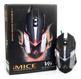 MOUSE COM FIO PARA JOGO V6 3200DPI PTICO CONFORTVEL - iMICE 