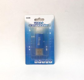 LEITOR DE CARTO 2.0 USB X MICRO SD MOD-01  ( AZUL  ) 