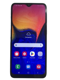 CELULAR SEMI NOVO SAMSUNG A10 SM-A105M, TAMPA TRASEIRA AZUL ESCURO COM MARCA DE USO  SAMSUNG