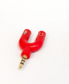  ADAPTADOR P3 X P2 (FONE E MICROFONE)  (VERMELHO)