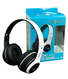 FONE DE OUVIDO ESTREO SEM FIO ENTRADA CARTO DE MEMRIA, ENTRADA P2 COR BRANCA FON-2245D  - INOVA 