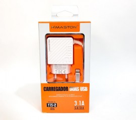 CARREGADOR IPHONE  MOD: Y 15 - 2 - H'MASTON  ( BRANCO )