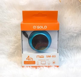 MINI SPEAKER CAIXA DE SOM BLUETOOTH NA COR AZUL  MOD: SM-03 - a'GOLD 