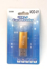 LEITOR DE CARTAO 2.0 USB X MICRO SD MOD - 01  ( LARANJA ) 