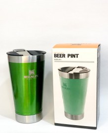 COPO TRMICO BEER PINT COM TAMPA 473ML - BEER PINTS  ( VERDE METAL) 