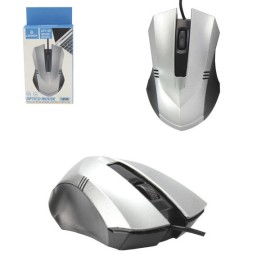 MOUSE COM FIO USB 3.0 /2.0 COMPATVEL COM WINDOWS E NOTEBOOK  NA COR PRATA MODELO: LEY-26 - LEHMOX