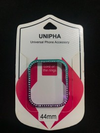 CAPA PROTETORA PARA RELOGIO RESISTENTE A QUEDA PROTETOR LEVE ESTOJO , LEVE DIAMANTE RELGIOS NA COR ROXO COM DEGRADE VERDE COM STRASS TAMANHO: 44MM  UNIPHA 