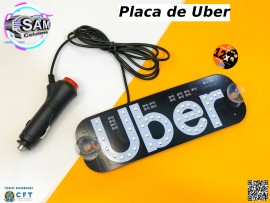 PLACA DE LED PARA APLICATIVO DE UBER CABO PARA CINZERO DO CARRO  - COR LUZ BRANCA 