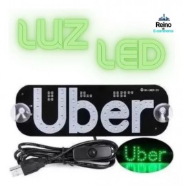 PLACA DE LED PARA APLICATIVO DE UBER CABO USB - COR VERDE 