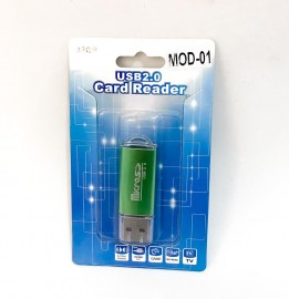 LEITOR DE CARTAO 2.0 USB X MICRO SD MOD -01  ( VERDE ) 
