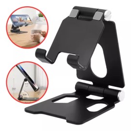 Suporte de celular dobrvel de liga de alumnio com designer cor preto modelo: SUP-7403 - Onex 