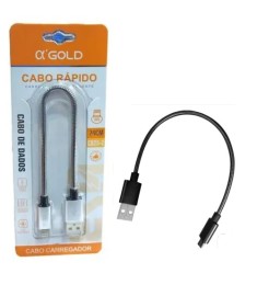 Cabo Curto de Carregamento E Dados USB para  Tipo - C 2.1 max 24cm modelo: CB25-3 - a' Gold