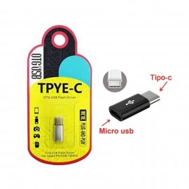 ADAPTADOR MICRO USB TIPO - V8 PARA TIPO-C COR PRATA  - USB OTG 