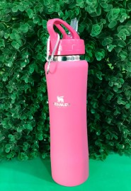 GARRRAFA TRMICA 750ML AO INOX NA COR ROSA 4 HORAS FRIO E 6 HORAS QUENTES UMA GARRAFA ESPORTIVAS - 