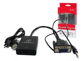 Cabo adaptador conversor de HDMI para VGA com sada P2 udio mdelo: KAP-V078 - Kapbom