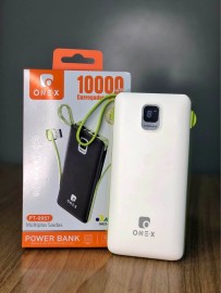 POWER BANK 10.000mAh CARREGADOR PORTTIL COM DISPLAY CABO TYPE-C , IOS, TYPE-V8, MICRO USB ENTRADA USB E ENTRADA TYPE-C MOD: PT-0957 COR BRANCA - ONEX