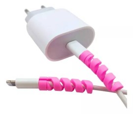 Protetor de cabo espiral carregador silicone - kit com 2 unidades cores variadas 