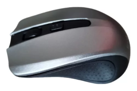 MOUSE SEM FIO ENTRADA USB 4 BOTO , POSSUI ROLAGEM A PILHA COR CINZA MODELO: KV-9813- INOVA