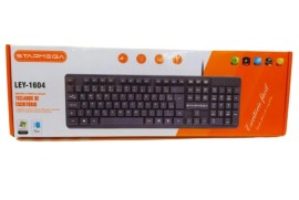 TECLADO COM FIO USB COR PRETO MODELO: LEY-1604 - STARMEGA 