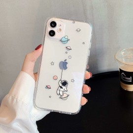 CAPA CAPINHA PARA IPHONE 11 ESTAMPA DE ASTRONAUTA CRIATIVO TRANSPARENTE 