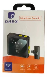 MICROFONE DE LAPELA SEM FIO PLUGUE E PLAY COMPATVEL COM IPHONE IOS MODELO: MIC -2804 - ONEX 