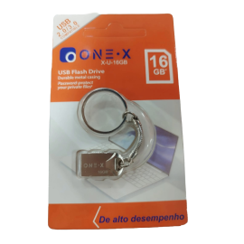  PEN DRIVE CHAVEIRO DE 16GB USB FLASH DRIVE COMPLATIVEL COM USB 2 MODELO: X-U-16GB ONEX