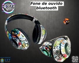 FONE DE OUVIDO BLUETOOTH 5.0 GRAFFITI LUZ DE LED RGB MOD: LX-8686  WIRELESS 5.0 HEADSET