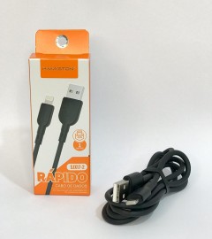 CABO USB X IPHONE IOS COR PRETO MODELO: SJX17-2- H'MASTON