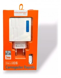 CARREGADOR HMASTON  IPHONE 5.1A  3 ENTRADA USB  MOD: Y42-2 7896621610949 