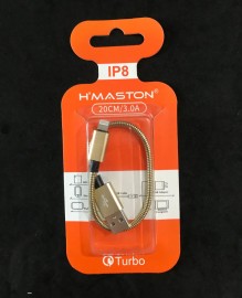 CABO MICRO USB 3.0 TURBO X IOS PARA IPHONE CURTO PEQUENO DE 20CM  MODELO: XT5-2 - H'MASTON 