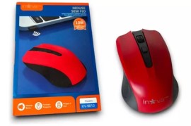 MOUSE SEM FIO ENTRADA USB 4 BOTO , POSSUI ROLAGEM A PILHA COR AZUL MODELO: KV-9813- INOVA