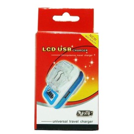 Carregador universal de bateria para celular cmera com visor -LCD USB 