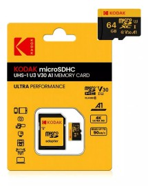 CARTO DE MEMRIA 64 GB MICROSDHC V30 A1 MEMORY CARD 4K ULTRA HD 100MB/S - KODAK 