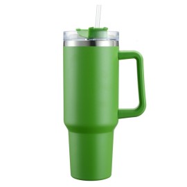 COPO TRMICO 1,2 LITROS COM ALA , AO INOX COM CANUDO DE 1.200ML COR VERDE 