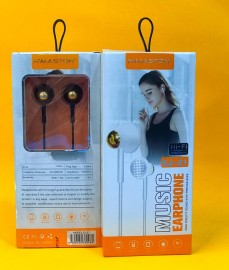 FONE DE OUVIDO COM FIO MUSIC EARPHONE MOD: EJ-21 - H'MASTON COR PRETO